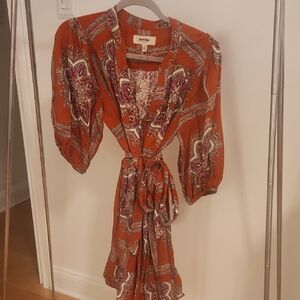Bohemian Paisley Orange Dress
